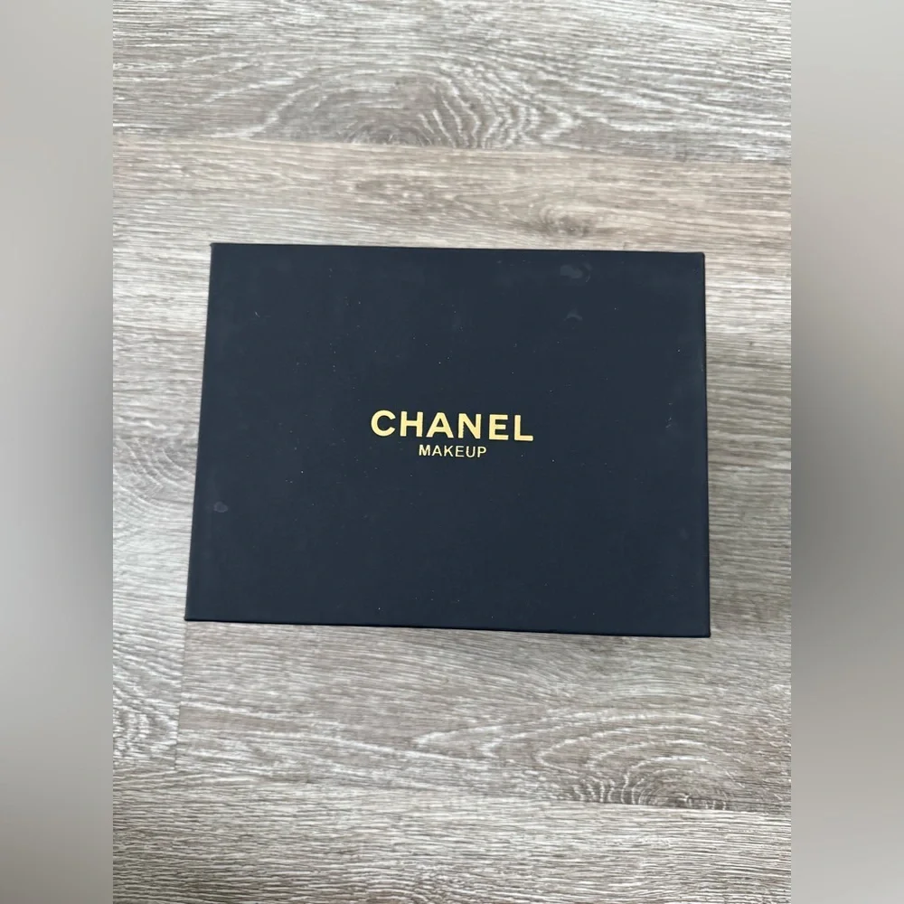 CHANEL Makeup Gift Box Set Black Box + Ribbon + Card Authentic Packaging NWOT